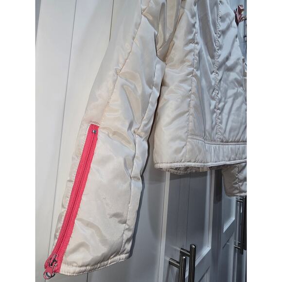 Retro White & Pink Zip Jacket – Size Small - Picture 13 of 16